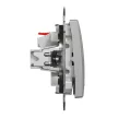 Schneider Electric SDD113111L egypólusú nyomó (N101), alumínium burkolattal, kék jelzőfénnyel, rugós bekötés, kerét nélkül, süllyesztett, 10A 250V IP20 (Sedna Design / Elements)