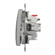 Schneider Electric SDD113114 redőnynyomó, alumínium burkolattal, rugós bekötés, kerét nélkül, süllyesztett, 10A 250V IP20 (Sedna Design / Elements)