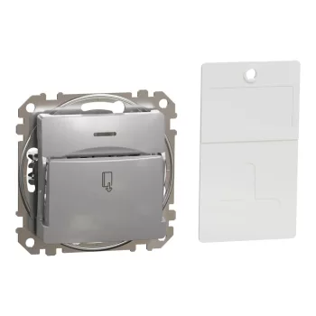   Schneider Electric SDD113121 kártyás kapcsoló, alumínium burkolattal, rugós bekötés, kerét nélkül, süllyesztett, 10A 250V IP20 (Sedna Design / Elements)