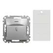 Schneider Electric SDD113121 kártyás kapcsoló, alumínium burkolattal, rugós bekötés, kerét nélkül, süllyesztett, 10A 250V IP20 (Sedna Design / Elements)