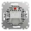 Schneider Electric SDD113132L egypólusú nyomó (N101), alumínium burkolattal, kék jelzőfénnyel, lámpajellel, rugós bekötés, kerét nélkül, süllyesztett, 10A 250V IP20 (Sedna Design / Elements)