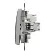 Schneider Electric SDD113132L egypólusú nyomó (N101), alumínium burkolattal, kék jelzőfénnyel, lámpajellel, rugós bekötés, kerét nélkül, süllyesztett, 10A 250V IP20 (Sedna Design / Elements)