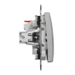 Schneider Electric SDD113132L egypólusú nyomó (N101), alumínium burkolattal, kék jelzőfénnyel, lámpajellel, rugós bekötés, kerét nélkül, süllyesztett, 10A 250V IP20 (Sedna Design / Elements)