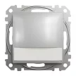 Schneider Electric SDD113143L egypólusú nyomó (N101), alumínium burkolattal, címketartóval, rugós bekötés, kerét nélkül, süllyesztett, 10A 250V IP20 (Sedna Design / Elements)