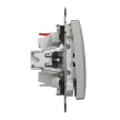 Schneider Electric SDD113166L váltókapcsoló (106), alumínium burkolattal, kék jelzőfénnyel, rugós bekötés, kerét nélkül, süllyesztett, 16A 250V IP20 (Sedna Design / Elements)