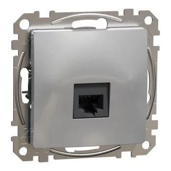   Schneider Electric SDD113461 Informatikai csatlakozóaljzat 1xRJ45, Cat6 UTP, alumínium burkolattal, keret nélkül, csavaros bekötés (Sedna Design / Elements)