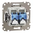 Schneider Electric SDD113462 Informatikai csatlakozóaljzat 2xRJ45, Cat6 UTP, alumínium burkolattal, keret nélkül, csavaros bekötés (Sedna Design / Elements)