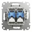 Schneider Sedna SDD113462 2x RJ45 Cat6 UTP adatcsatlakozó aljzat alumínium