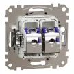 Schneider Electric SDD113467S Informatikai csatlakozóaljzat 2xRJ45, Cat6A STP, alumínium burkolattal, keret nélkül, csavaros bekötés (Sedna Design / Elements)