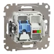 Schneider Electric SDD113468 kombinált csatlakozóaljzat 1xRJ45 + 1xRJ11 (informatikai UTP cat6 + telefon) alumínium burkolattal, keret nélkül, csavaros bekötés (Sedna Design / Elements)