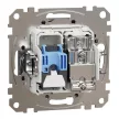 Schneider Electric SDD113469T kombinált csatlakozóaljzat 1xRJ45 + 1xTV (informatikai UTP cat6 + végzáró 4dB) alumínium burkolattal, keret nélkül, csavaros bekötés (Sedna Design / Elements)