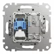 Schneider Electric SDD113469T kombinált csatlakozóaljzat 1xRJ45 + 1xTV (informatikai UTP cat6 + végzáró 4dB) alumínium burkolattal, keret nélkül, csavaros bekötés (Sedna Design / Elements)