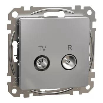  Schneider Electric SDD113471R végzáró TV-Rádió csatlakozóaljzat 4 dB(TV) 10 dB(Rádió) , alumínium burkolattal, keret nélkül, csavaros bekötés (Sedna Design / Elements)