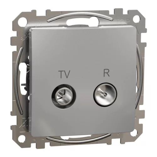 Schneider Electric SDD113471R végzáró TV-Rádió csatlakozóaljzat 4 dB(TV) 10 dB(Rádió) , alumínium burkolattal, keret nélkül, csavaros bekötés (Sedna Design / Elements)