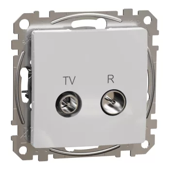   Schneider Electric SDD113474R átmenő TV-Rádió csatlakozóaljzat 7 dB(TV) 10 dB(Rádió) , alumínium burkolattal, keret nélkül, csavaros bekötés (Sedna Design / Elements)