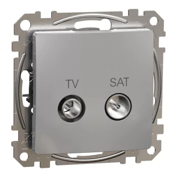   Schneider Electric SDD113474S átmenő TV-SAT csatlakozóaljzat 7 dB(TV) 3 dB (SAT), alumínium burkolattal, keret nélkül, csavaros bekötés (Sedna Design / Elements)