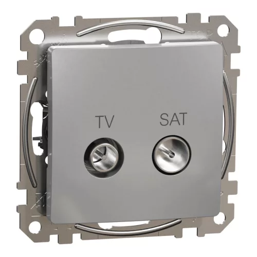 Schneider Electric SDD113474S átmenő TV-SAT csatlakozóaljzat 7 dB(TV) 3 dB (SAT), alumínium burkolattal, keret nélkül, csavaros bekötés (Sedna Design / Elements)
