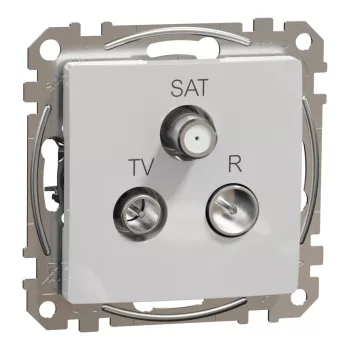   Schneider Electric SDD113481 végzáró TV-Rádió-SAT csatlakozóaljzat 4 dB(TV) 10 dB(Rádió) 1 dB (SAT),alumínium burkolattal, keret nélkül, csavaros bekötés (Sedna Design / Elements)
