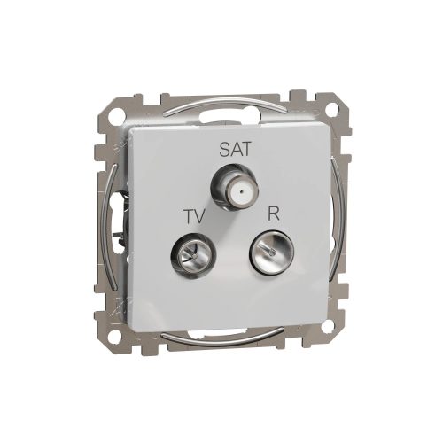 Schneider Electric SDD113481 végzáró TV-Rádió-SAT csatlakozóaljzat 4 dB(TV) 10 dB(Rádió) 1 dB (SAT),alumínium burkolattal, keret nélkül, csavaros bekötés (Sedna Design / Elements)