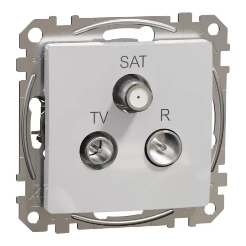 Schneider Electric SDD113481 végzáró TV-Rádió-SAT csatlakozóaljzat 4 dB(TV) 10 dB(Rádió) 1 dB (SAT),alumínium burkolattal, keret nélkül, csavaros bekötés (Sedna Design / Elements)