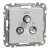 Schneider Electric SDD113481 végzáró TV-Rádió-SAT csatlakozóaljzat 4 dB(TV) 10 dB(Rádió) 1 dB (SAT),alumínium burkolattal, keret nélkül, csavaros bekötés (Sedna Design / Elements)
