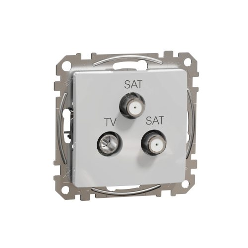 Schneider Electric SDD113481S végzáró TV-SAT-SAT csatlakozóaljzat 4 dB(TV) 1 dB(SAT) , alumínium burkolattal, keret nélkül, csavaros bekötés (Sedna Design / Elements)