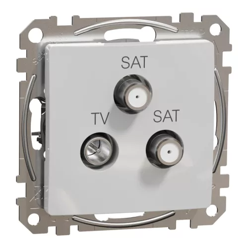 Schneider Electric SDD113481S végzáró TV-SAT-SAT csatlakozóaljzat 4 dB(TV) 1 dB(SAT) , alumínium burkolattal, keret nélkül, csavaros bekötés (Sedna Design / Elements)