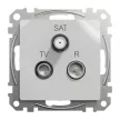 Schneider Electric SDD113481 végzáró TV-Rádió-SAT csatlakozóaljzat 4 dB(TV) 10 dB(Rádió) 1 dB (SAT),alumínium burkolattal, keret nélkül, csavaros bekötés (Sedna Design / Elements)