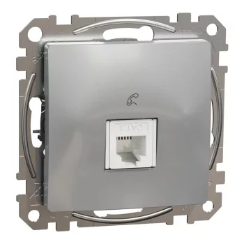   Schneider Electric SDD113491 telefoncsatlakozó 1xRJ11, alumínium burkolattal, keret nélkül, csavaros bekötés (Sedna Design / Elements)