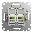 Schneider Electric SDD113492 telefoncsatlakozó 2xRJ11, alumínium burkolattal, keret nélkül, csavaros bekötés (Sedna Design / Elements)