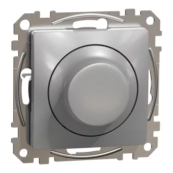   Schneider Electric SDD113502 Forgatógombos LED fényerő-szabályozó, univerzális 5-200 W, 230 V AC, alumínium burkolattal, keret nélkül, csavaros bekötés (Sedna Design / Elements)