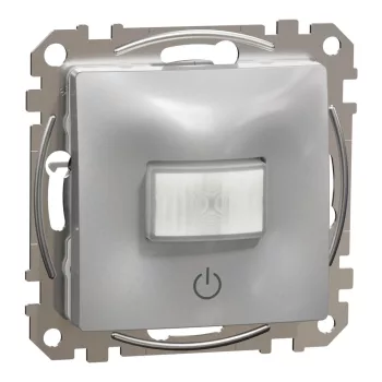   Schneider Electric SDD113504 Nyomógombos mozgásérzékelő, alumínium burkolattal, keret nélkül, 10 A 230 V AC, 160°, csavaros bekötés (Sedna Design / Elements)