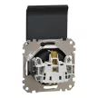 Schneider Electric SDD114023 földelt csatlakozóaljzat (dugalj), biztonsági zsaluval (gyermekvédelemmel), csapófedéllel, 2P+F, antracit burkolattal, csavaros bekötés, keret nélkül, süllyesztett, 16A 250V IP20 (Sedna Design / Elements)