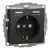 Schneider Electric SDD114052 2P+F csatlakozóaljzat biztonsági zsaluval (gyermekvédelemmel), dupla A+A USB töltővel, antracit burkolattal, keret nélkül, 16A 250V AC, rugós bekötés (Sedna Design / Elements)