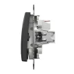 Schneider Electric SDD114101L egypólusú kapcsoló (101), antracit burkolattal, kék jelzőfénnyel, rugós bekötés, kerét nélkül, süllyesztett, 10A 250V IP20 (Sedna Design / Elements)