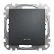 Schneider Electric SDD114101L egypólusú kapcsoló (101), antracit burkolattal, kék jelzőfénnyel, rugós bekötés, kerét nélkül, süllyesztett, 10A 250V IP20 (Sedna Design / Elements)