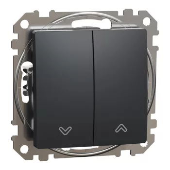   Schneider Electric SDD114104 redőnykapcsoló, antracit burkolattal, rugós bekötés, kerét nélkül, süllyesztett, 10A 250V IP20 (Sedna Design / Elements)