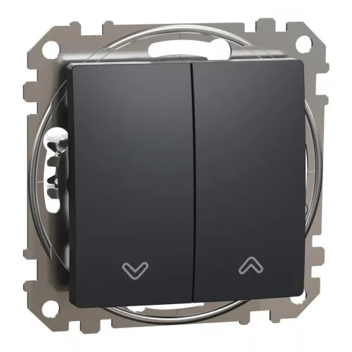 Schneider Electric SDD114104 redőnykapcsoló, antracit burkolattal, rugós bekötés, kerét nélkül, süllyesztett, 10A 250V IP20 (Sedna Design / Elements)