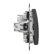 Schneider Electric SDD114105L csillárkapcsoló (105), antracit burkolattal, kék jelzőfénnyel, rugós bekötés, kerét nélkül, süllyesztett, 10A 250V IP20 (Sedna Design / Elements)