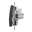 Schneider Electric SDD114105L csillárkapcsoló (105), antracit burkolattal, kék jelzőfénnyel, rugós bekötés, kerét nélkül, süllyesztett, 10A 250V IP20 (Sedna Design / Elements)