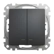 Schneider Electric SDD114105L csillárkapcsoló (105), antracit burkolattal, kék jelzőfénnyel, rugós bekötés, kerét nélkül, süllyesztett, 10A 250V IP20 (Sedna Design / Elements)
