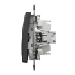 Schneider Electric SDD114106L váltókapcsoló (106), antracit burkolattal, kék jelzőfénnyel, rugós bekötés, kerét nélkül, süllyesztett, 10A 250V IP20 (Sedna Design / Elements)