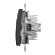 Schneider Electric SDD114106 váltókapcsoló (106), antracit burkolattal, rugós bekötés, kerét nélkül, süllyesztett, 10A 250V IP20 (Sedna Design / Elements)