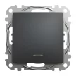 Schneider Electric SDD114107L keresztkapcsoló (107), antracit burkolattal, kék jelzőfénnyel, rugós bekötés, kerét nélkül, süllyesztett, 10A 250V IP20 (Sedna Design / Elements)