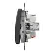 Schneider Electric SDD114107L keresztkapcsoló (107), antracit burkolattal, kék jelzőfénnyel, rugós bekötés, kerét nélkül, süllyesztett, 10A 250V IP20 (Sedna Design / Elements)