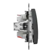 Schneider Electric SDD114107L keresztkapcsoló (107), antracit burkolattal, kék jelzőfénnyel, rugós bekötés, kerét nélkül, süllyesztett, 10A 250V IP20 (Sedna Design / Elements)