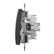 Schneider Electric SDD114108 kettős váltóérintkezős kapcsoló (106+6), antracit burkolattal, rugós bekötés, kerét nélkül, süllyesztett, 10A 250V IP20 (Sedna Design / Elements)