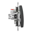 Schneider Electric SDD114111L egypólusú nyomó (N101), antracit burkolattal, kék jelzőfénnyel, rugós bekötés, kerét nélkül, süllyesztett, 10A 250V IP20 (Sedna Design / Elements)
