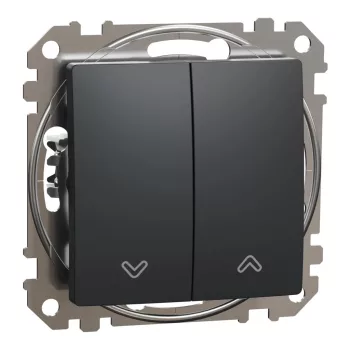   Schneider Electric SDD114114 redőnynyomó, antracit burkolattal, rugós bekötés, kerét nélkül, süllyesztett, 10A 250V IP20 (Sedna Design / Elements)