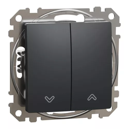 Schneider Electric SDD114114 redőnynyomó, antracit burkolattal, rugós bekötés, kerét nélkül, süllyesztett, 10A 250V IP20 (Sedna Design / Elements)